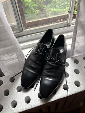Paul Smith Black Leather Lace-Up Oxfords